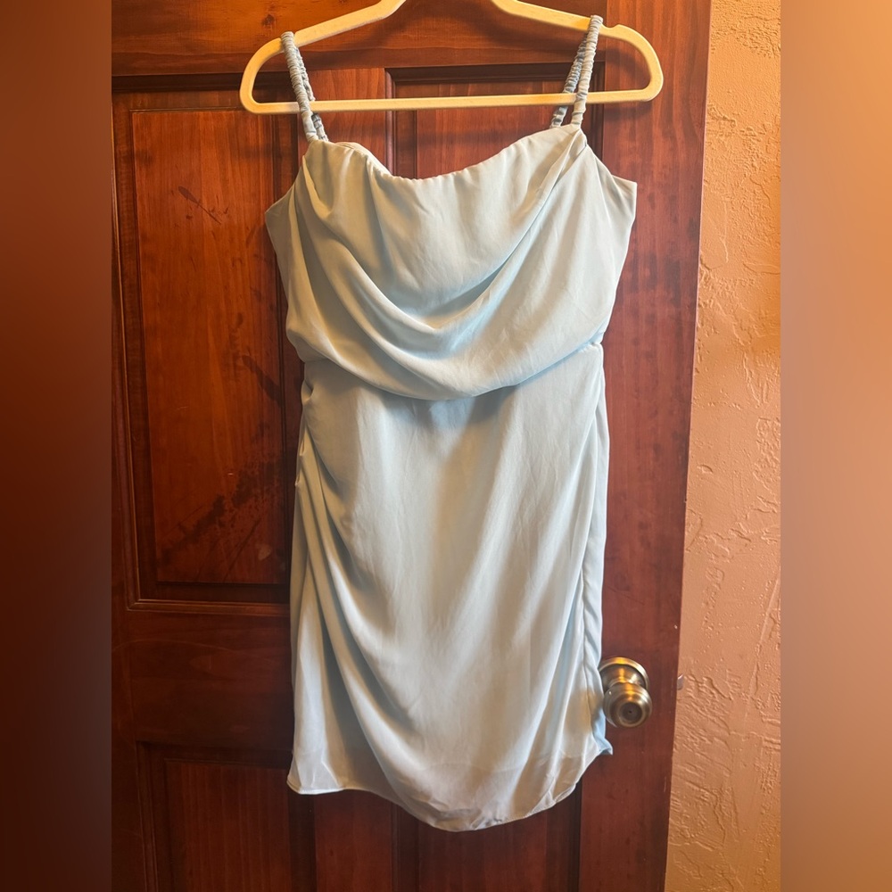House of CB Blue Cowl Neck  Slip Mini Dress Size M/ L - read description